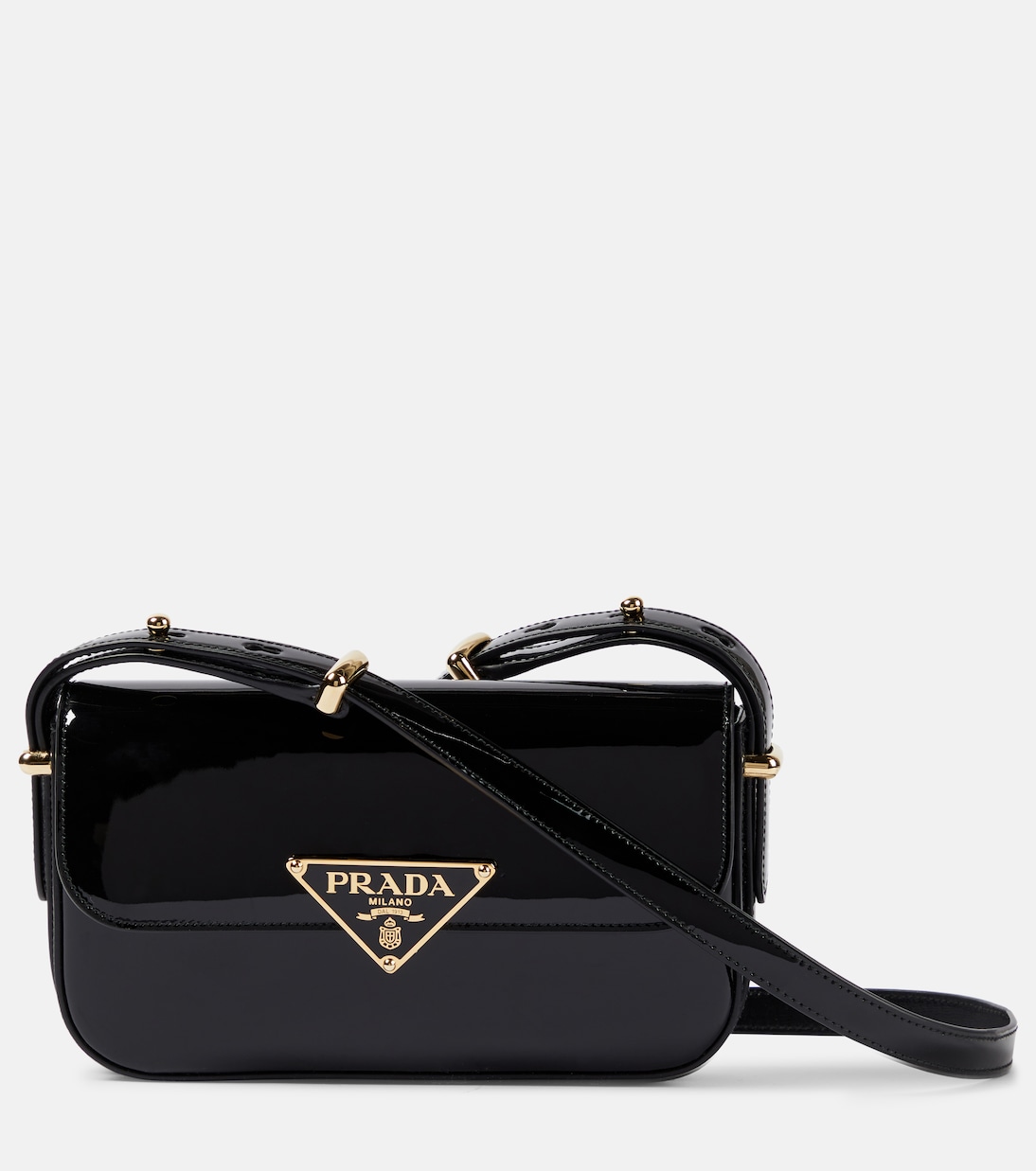 

Логотип лакированная сумка через плечо Prada, Nero/R