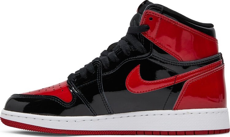 Кроссовки Air Jordan 1 Retro High OG GS Patent Bred, красный — фото 3