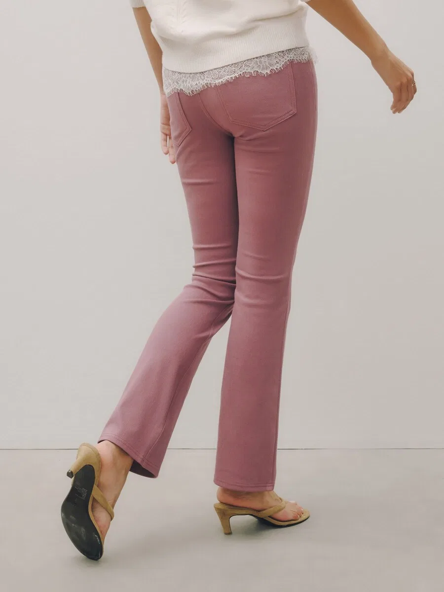 Джеггинсы Next Boot cut в нежно-розовом цвете — фото 4