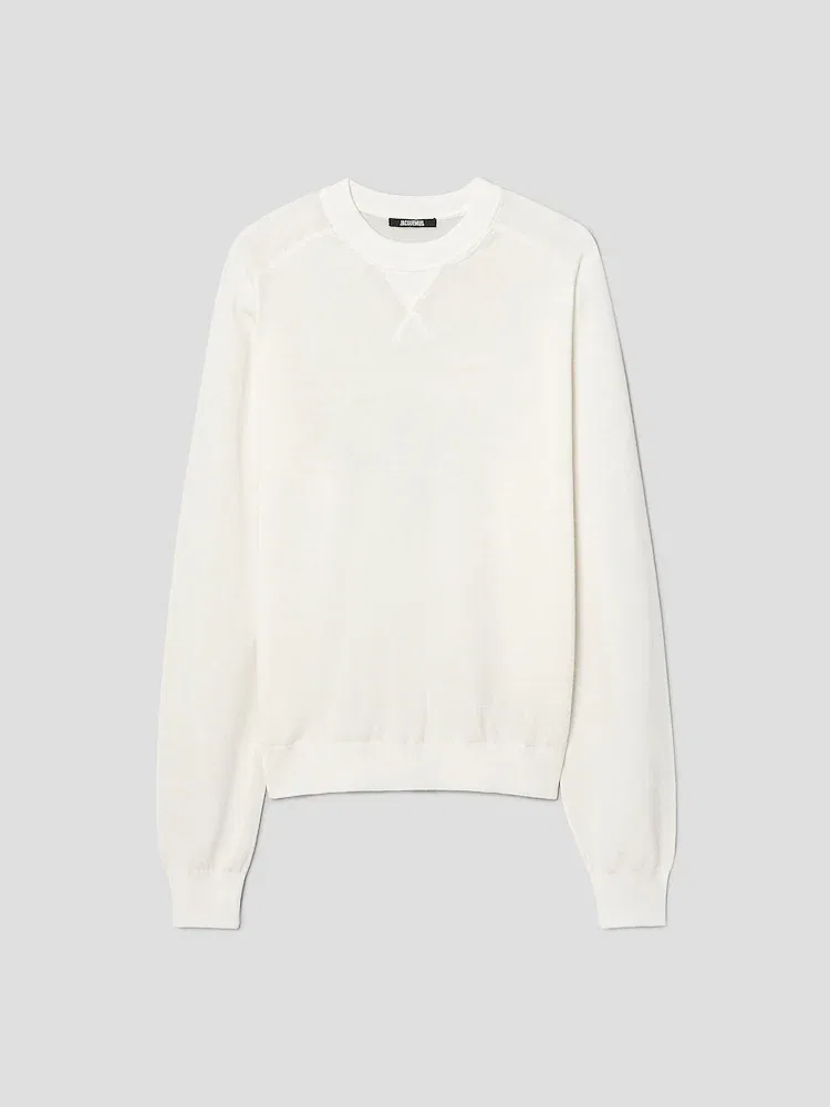 Свитер свободного кроя Le Sweater Brode JACQUEMUS, Off-White