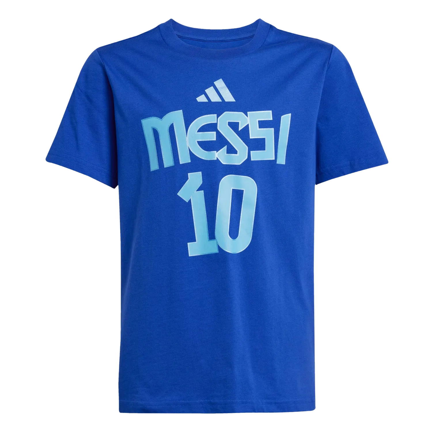 Детская футболка с именем и номером Месси Adidas, синий