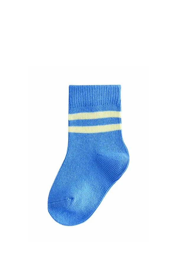Носки 5 пар, полосатые, Socks 5 pack, Next, Blue/Ecru, синий/кремовый — фото 4