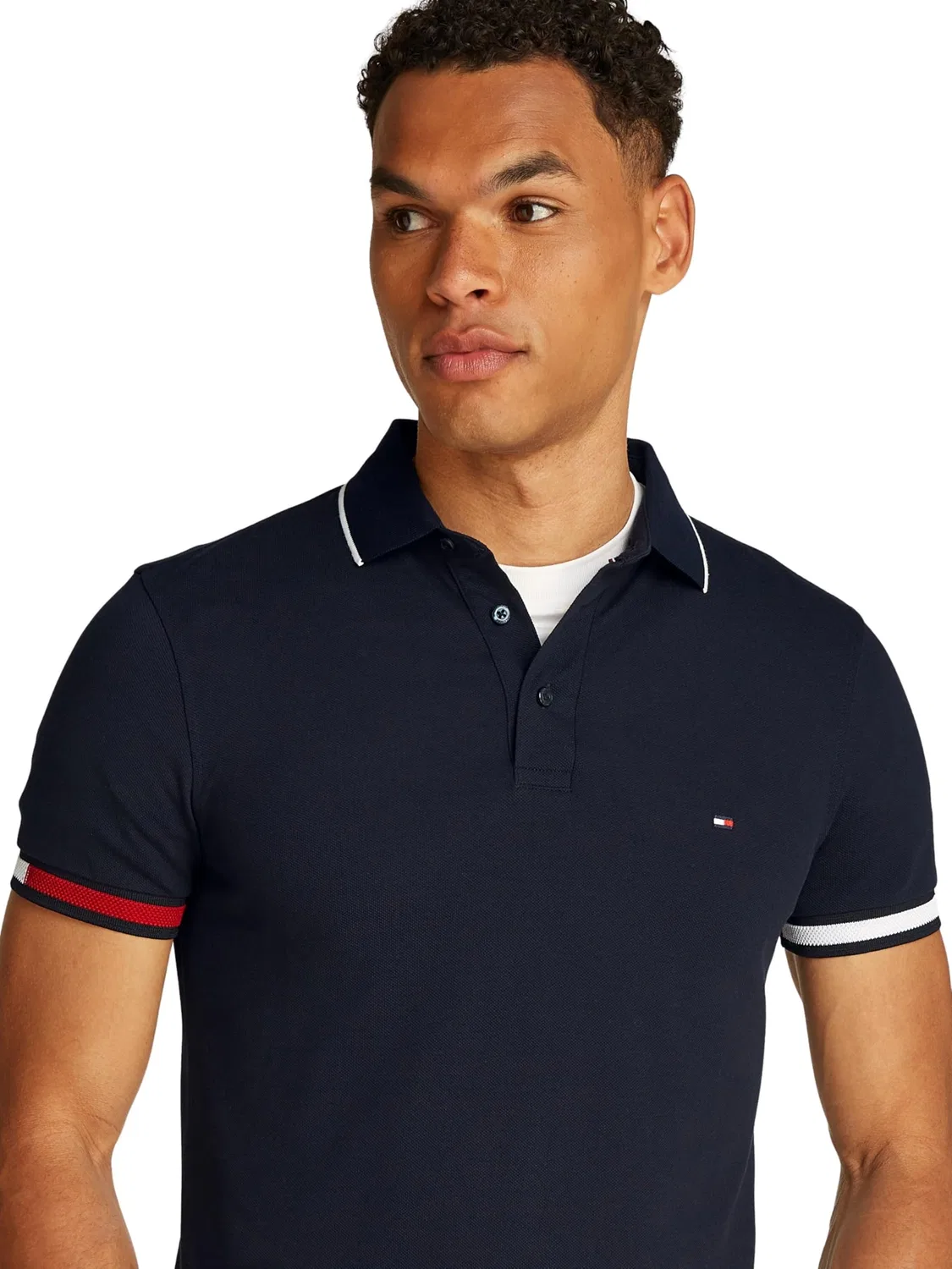 Мужское поло с коротким рукавом Slim Fit Tommy Hilfiger, 2-Desert Sky — фото 4