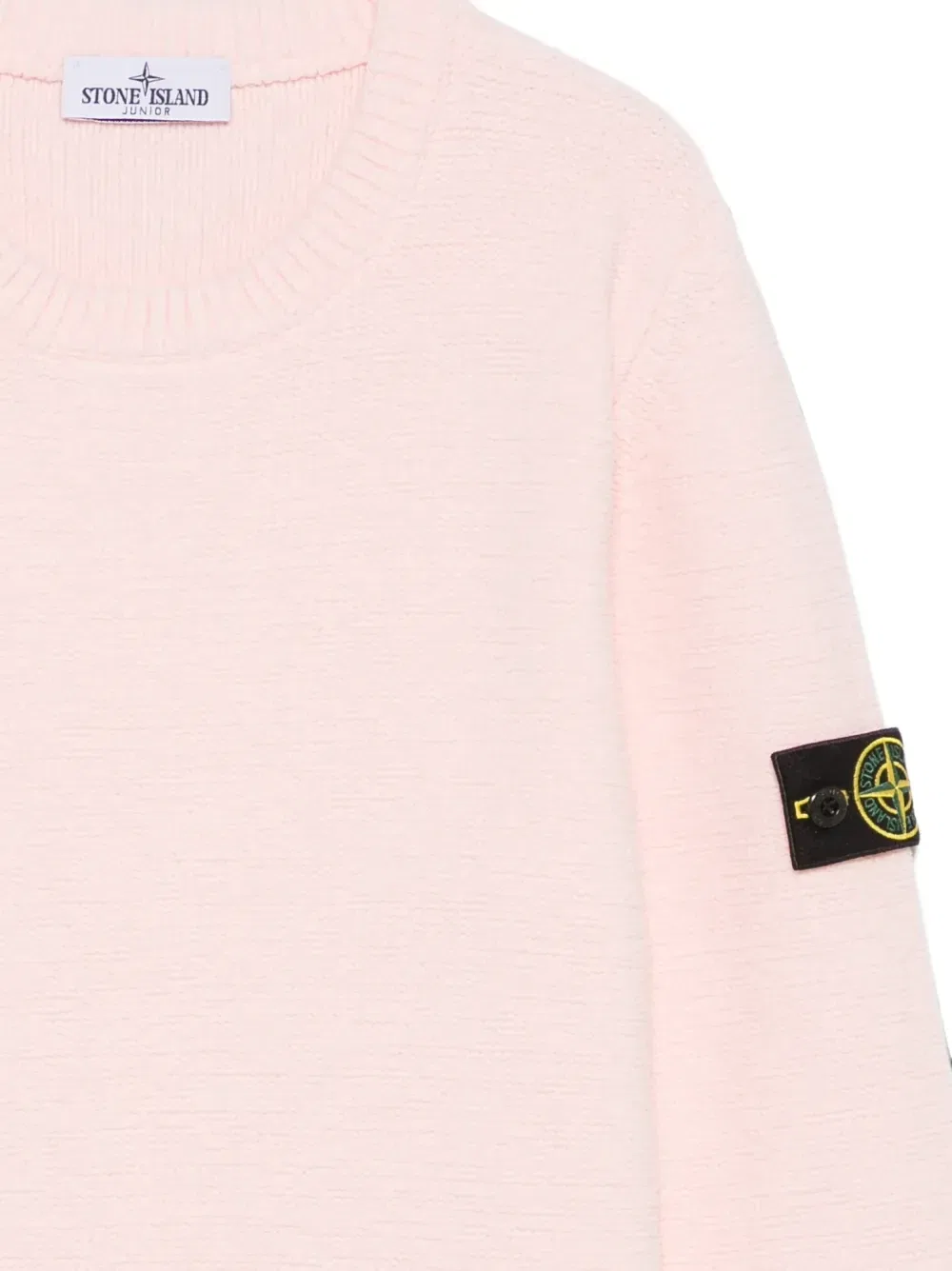 Свитер с нашивкой-логотипом Stone Island Junior, розовый — фото 3