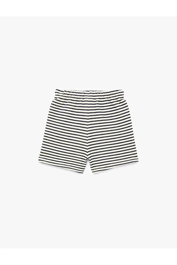 Детские шорты для мальчиков хлопковые Cotton striped navy blue baby boy shorts 6smb40079tk Koton, Navy Blue Striped — фото 3