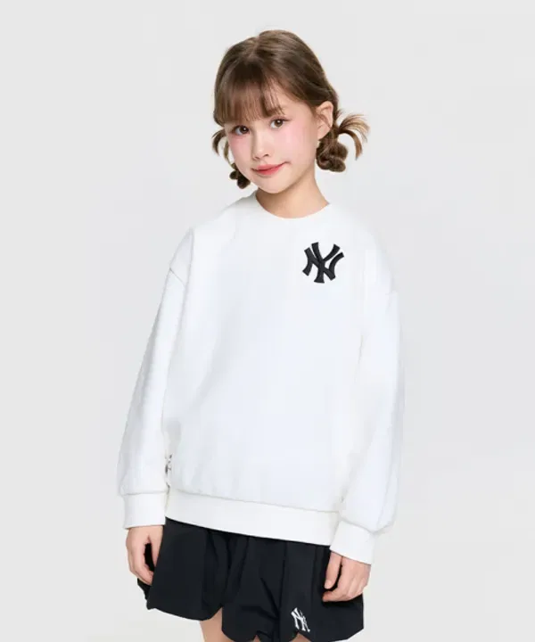 Спортивная базовая футболка с принтом, Mlb Kids, слоновая кость