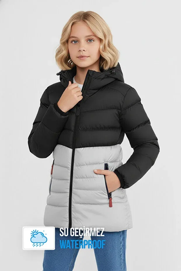 Детская спортивная куртка для девочек с капюшоном Qawwa, Gray