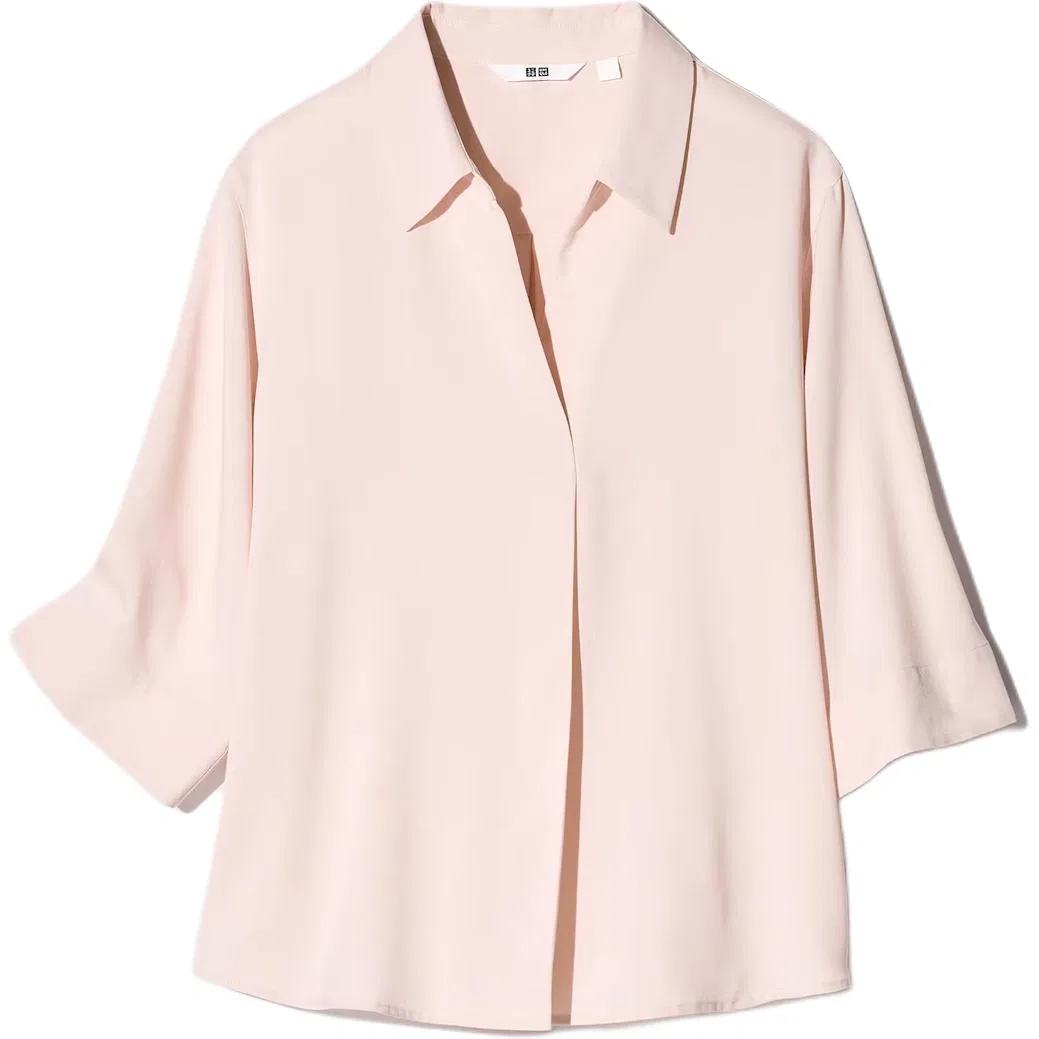 Женская рубашка с воротником Pink Lapel UNIQLO, Pink