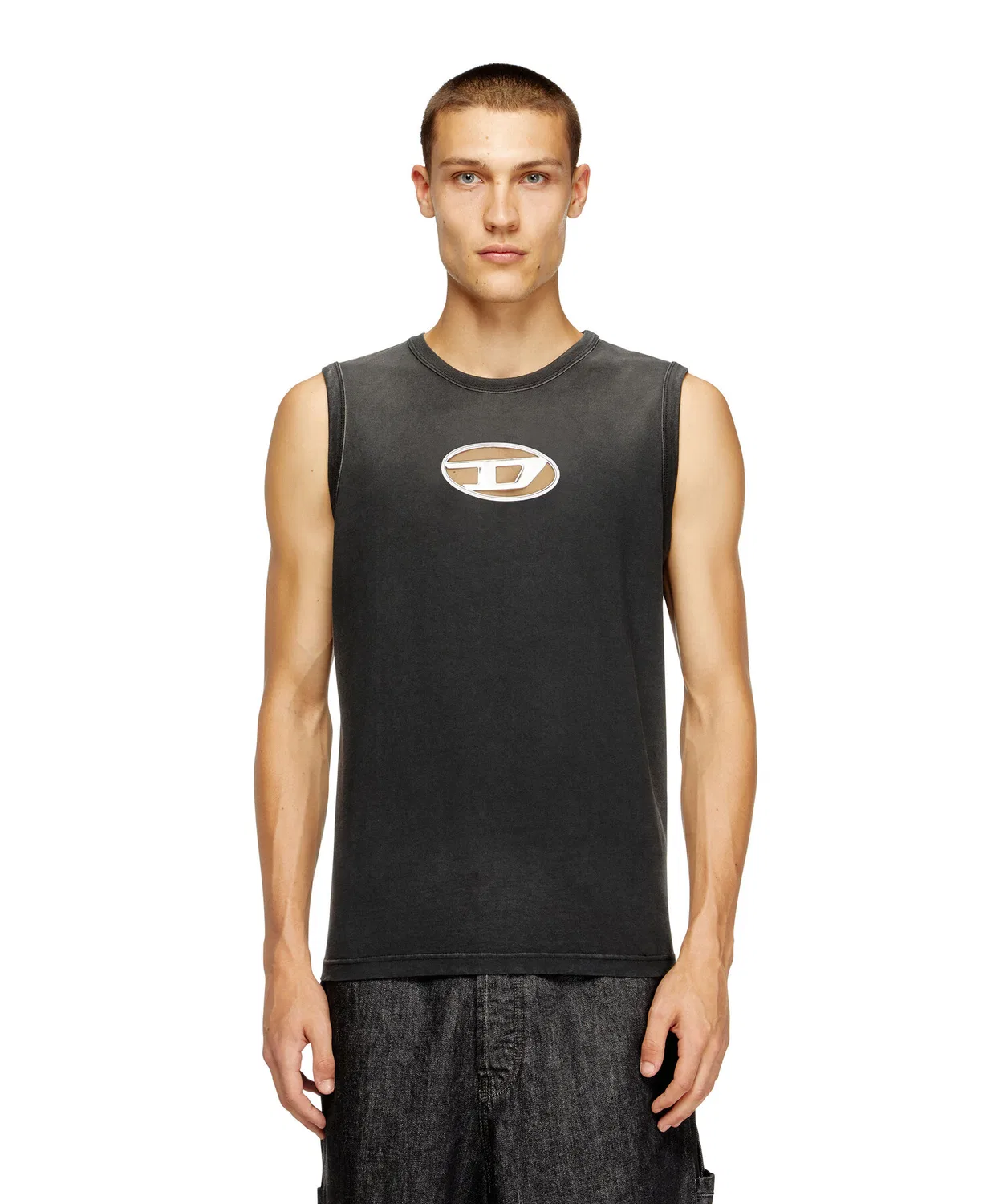 Мужская майка без рукавов с вырезом DIESEL, Black