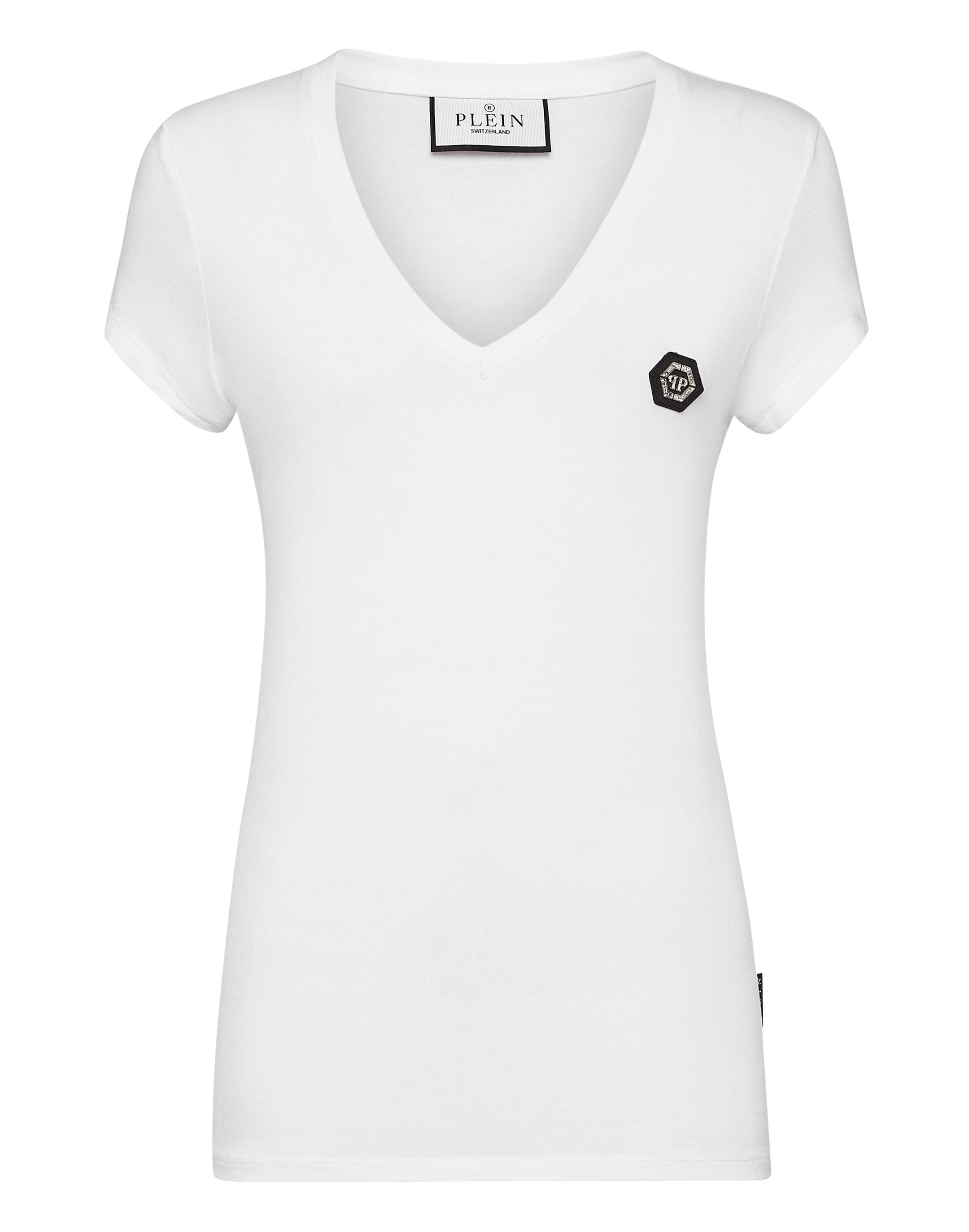 

Футболка с V-образным вырезом Sexy Pure Fit Hexagon PHILIPP PLEIN, белый