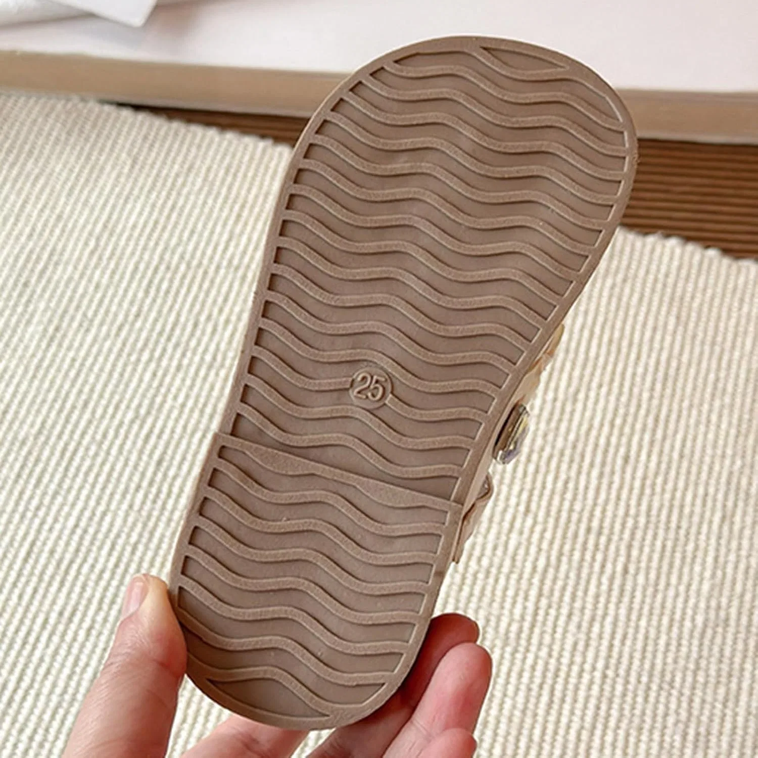 Детские туфли Мэри Джейн с бантом для девочек IWIHMIV, Beige — фото 3
