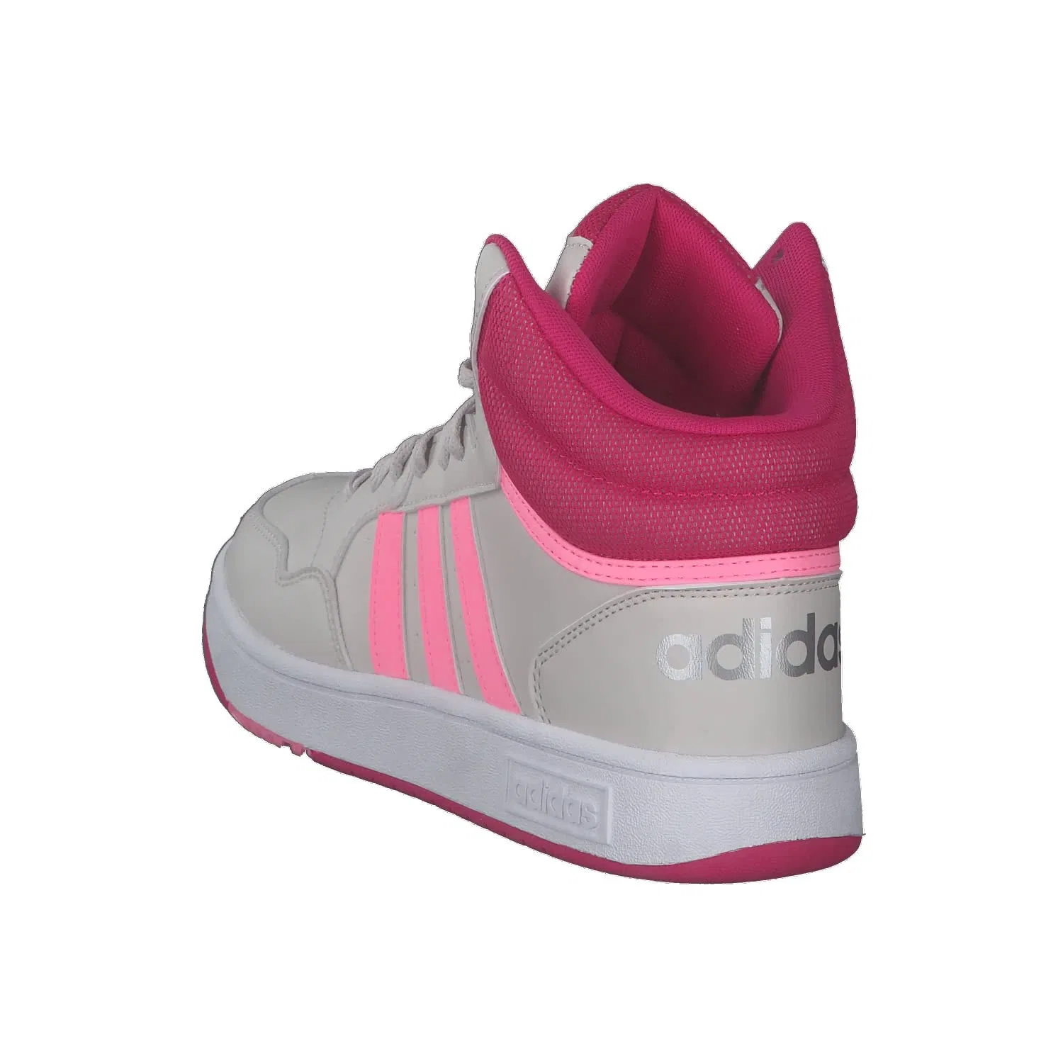 Детские кроссовки для мальчиков и девочек с закрытым носком Hoops Mid 3.0k Adidas, Grey One Beam Pink Team Real Magenta — фото 4