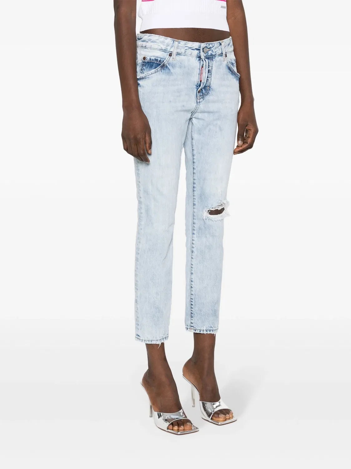 DSQUARED2 Джинсы Slim-Fit Светло-Голубого Цвета — фото 4