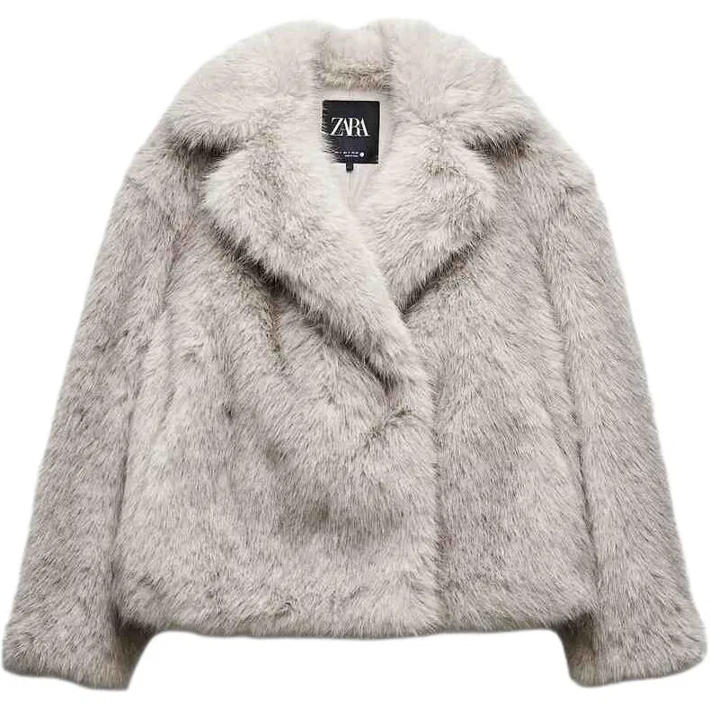 Женская бархатная куртка с лацканами, Dark Taupe, ZARA
