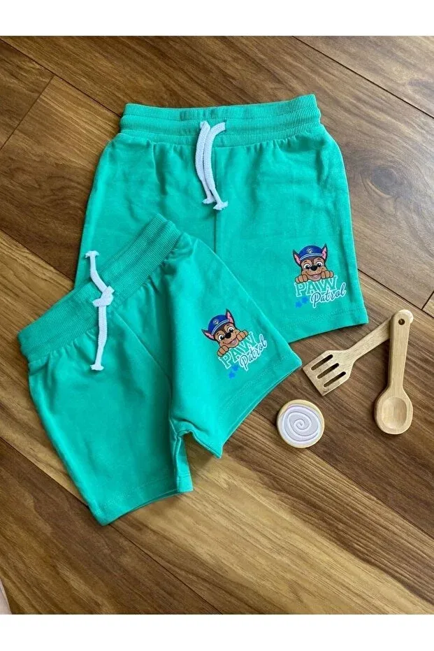 Детские шорты для мальчиков с принтом Aden Paw Baby, Green
