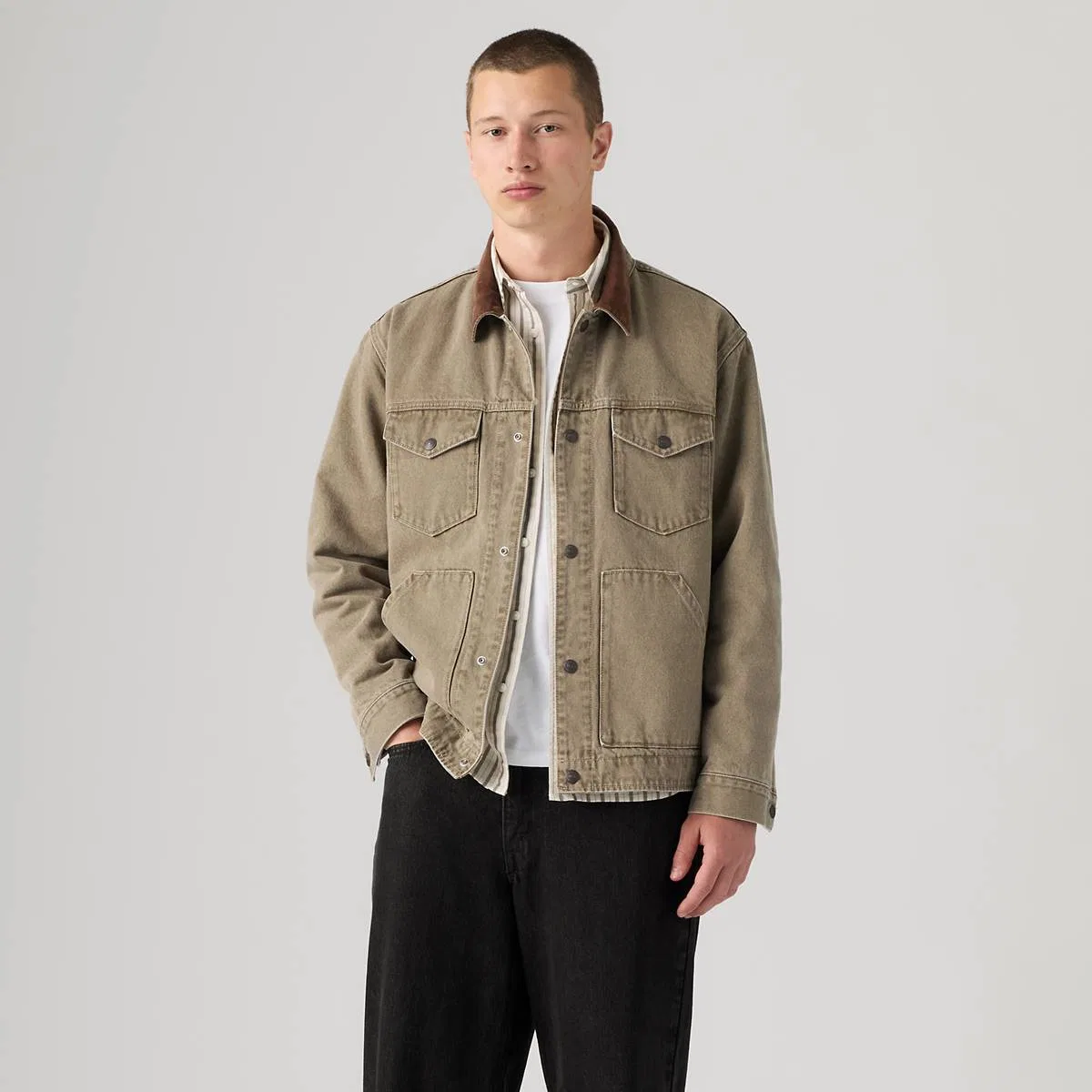 Джинсовая куртка-тракер Munroe Levi's, Salty Capers - Green — фото 4