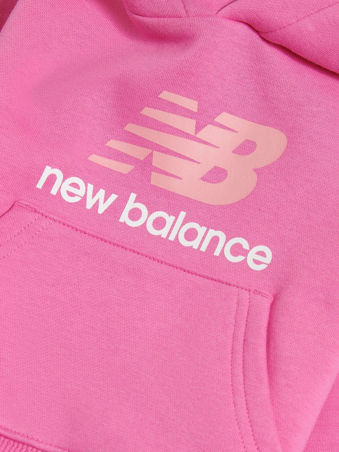 Худи New Balance Pink Stacked Logo, розовый — фото 3
