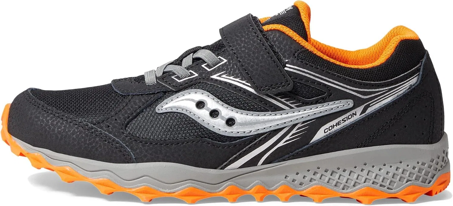 Детские кроссовки для девочек с альтернативной застежкой Cohesion Tr14 Saucony, Black/Orange — фото 4