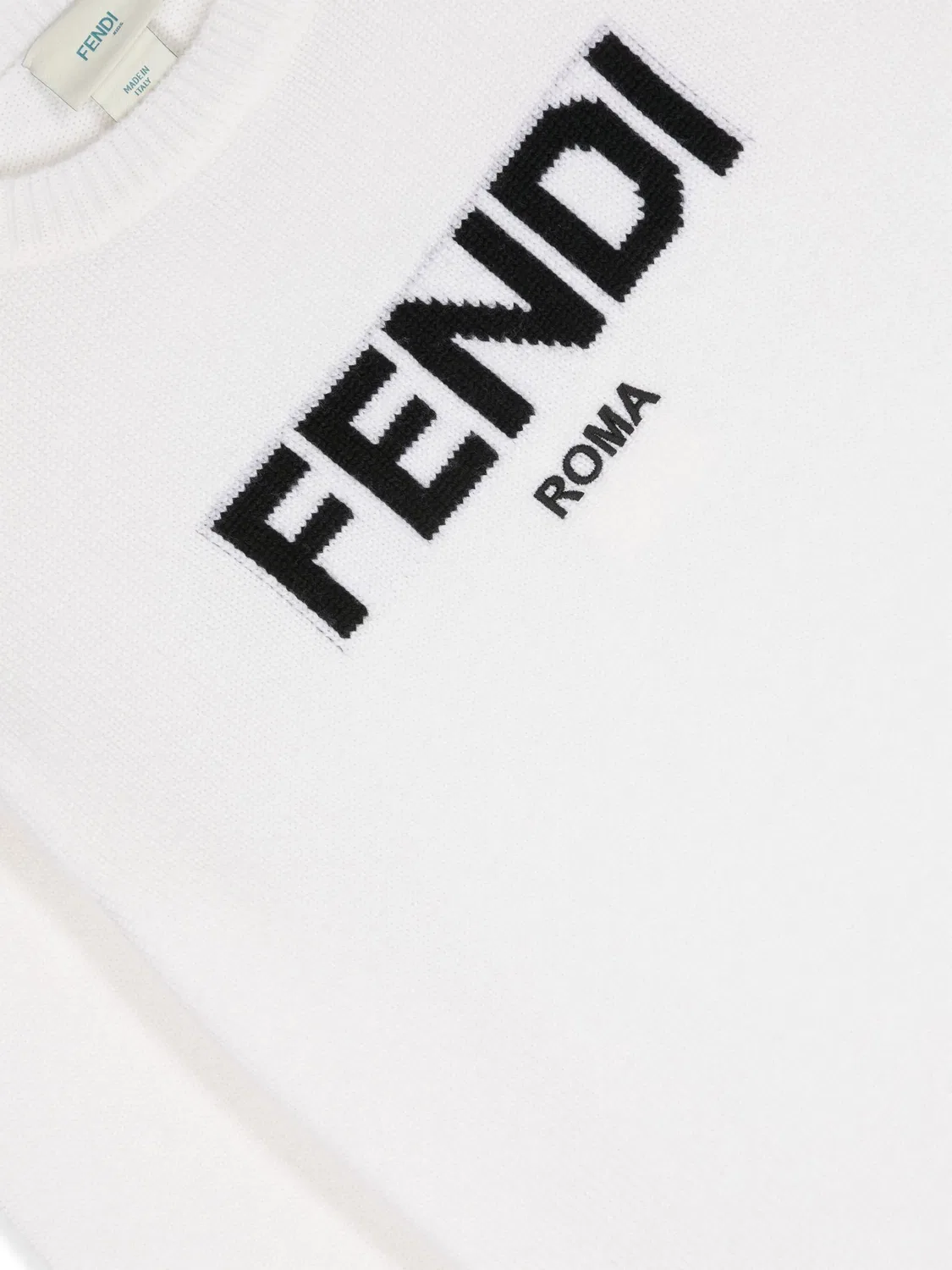 Джемпер с логотипом интарсии из шерсти FENDI, нейтральные — фото 2