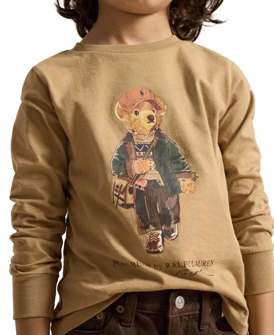 Футболка с длинным рукавом с принтом Polo Bear Polo Ralph Lauren, Camel — фото 3