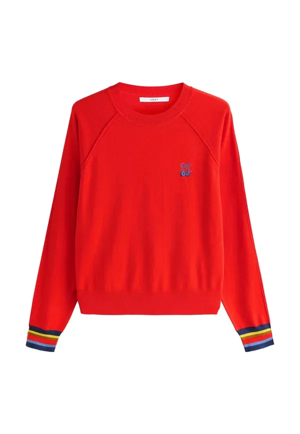 Джемпер из хлопка и вискозы Regular fit - soft touch crew neck - jumper Next, Red Cherry, красный