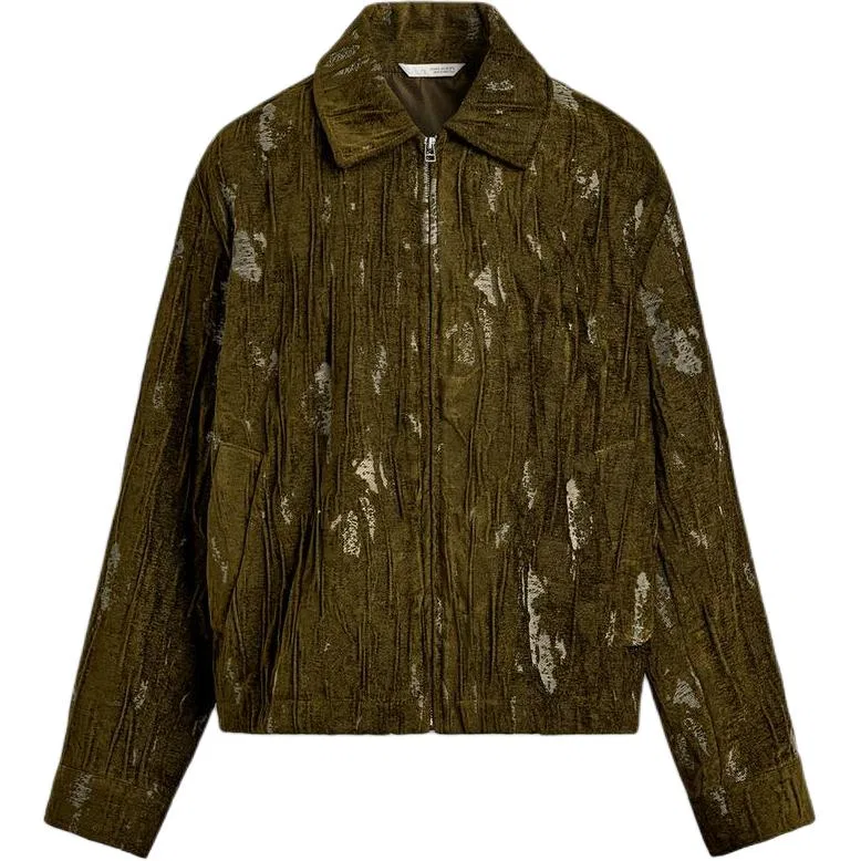 Мужская куртка с принтом зебры Модель Other ZARA, Zebra Print Green