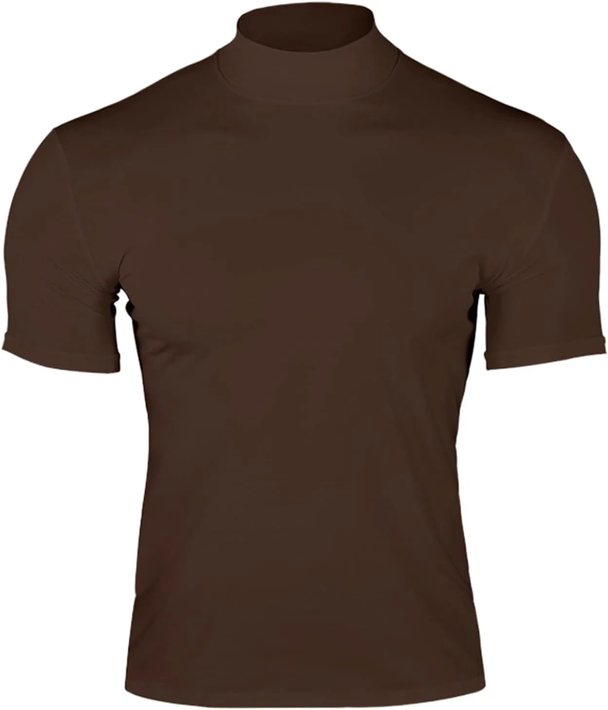 Мужская компрессионная футболка с воротником-стойкой Mens Shirts-0203, Brown — фото 3