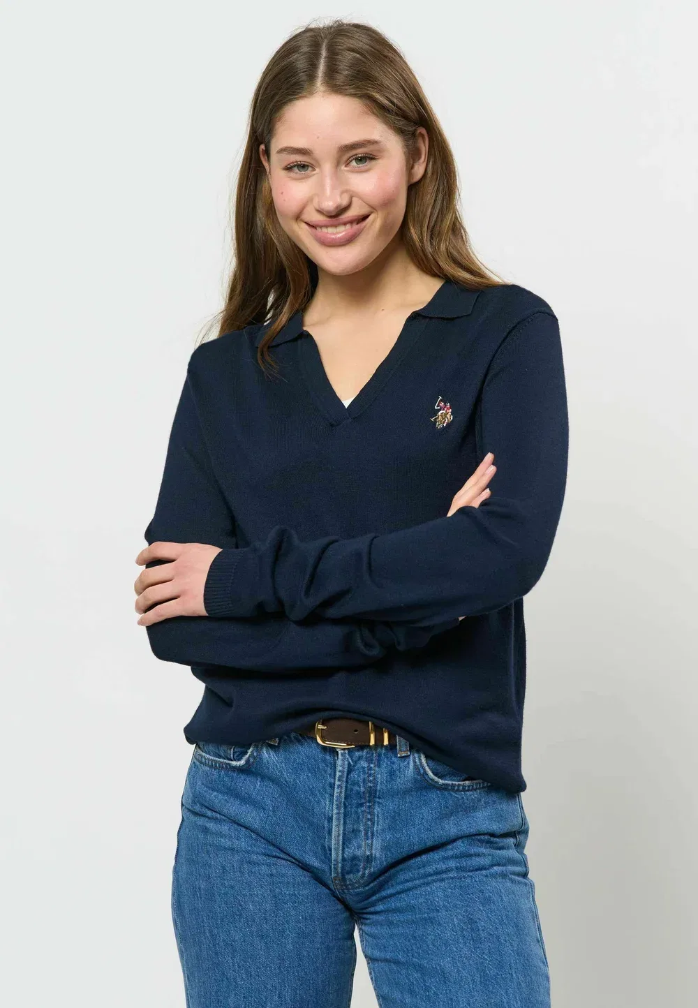 Рубашка-Поло Uwlilwan с длинным рукавом U.S. Polo Assn., Dark Sapphire