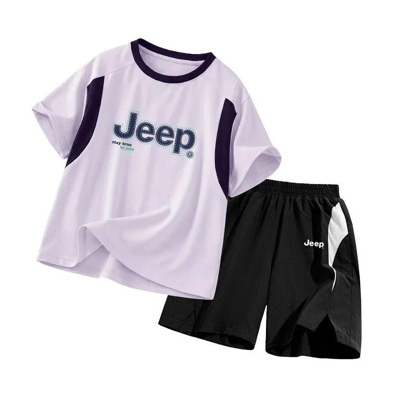 Детский спортивный комплект с принтом Jeep, Light Purple/E Line White Green-Black/E White Logo Silicone K