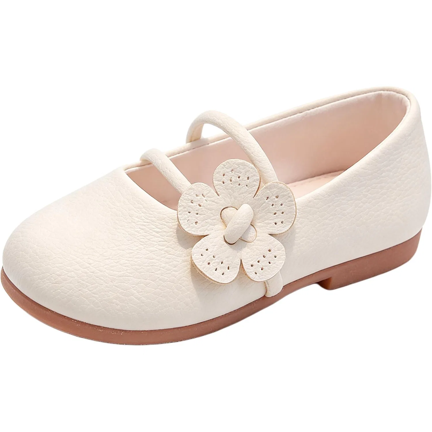 Детские кожаные туфли для детей с модельным названием Kids' Leather Shoes, JBBCN, Beige