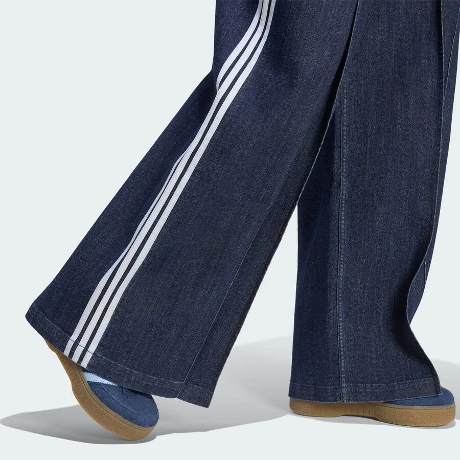 Джинсы ADIDAS ORIGINALS с широкими штанинами, темно-синие — фото 4