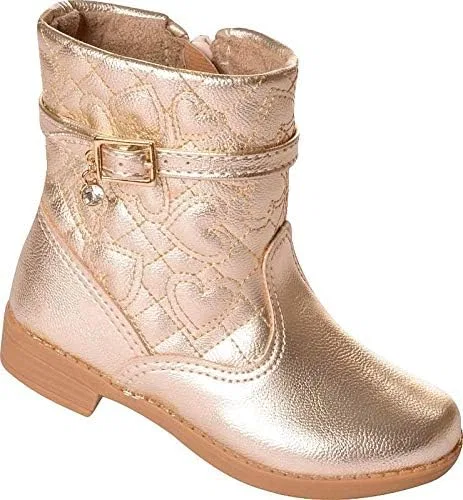 Детские сапоги для девочек с принтом Hearts KIDKLICK FUN FASHION, Gold