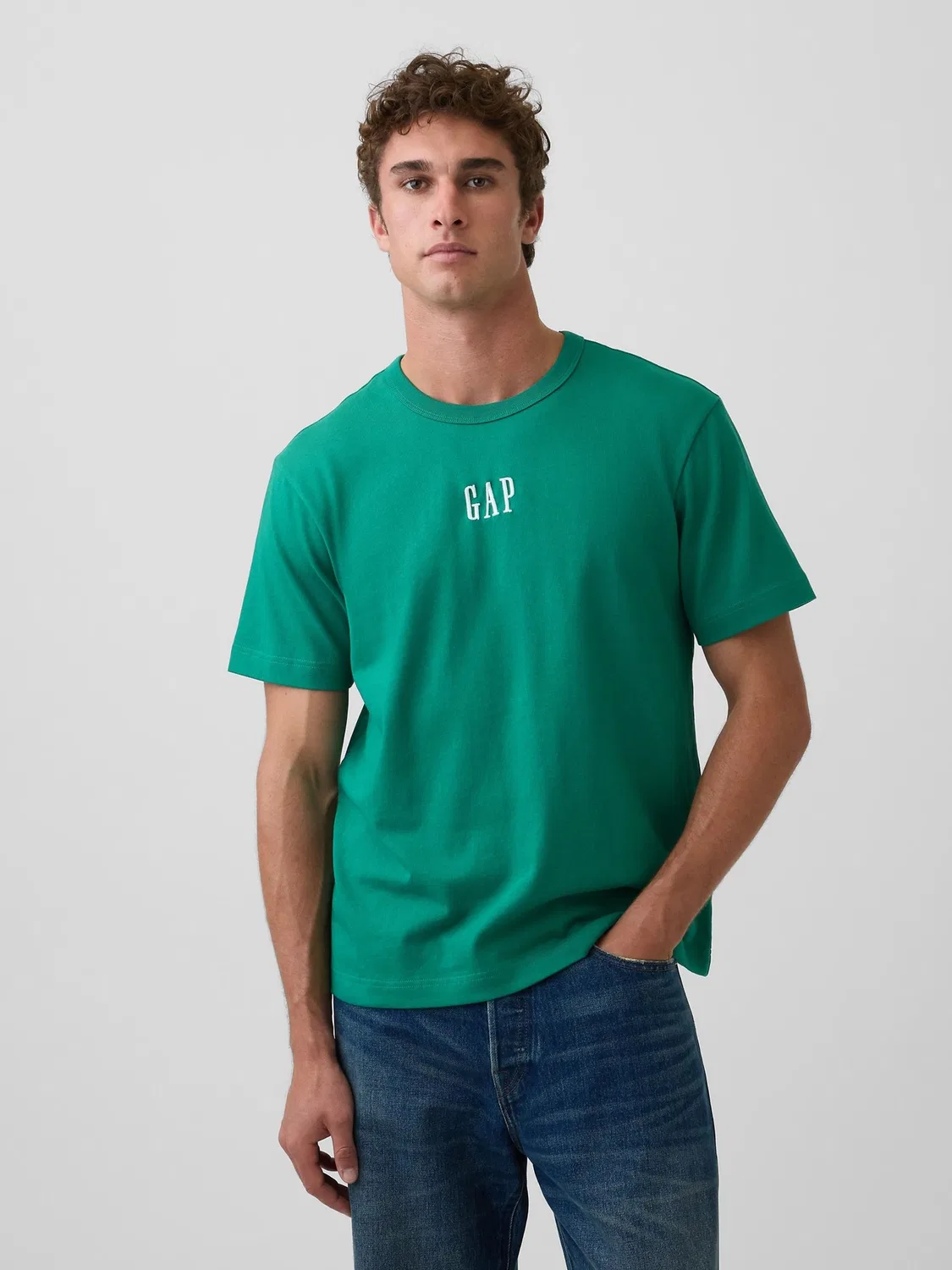 Футболка с логотипом, свободная Gap, зеленый