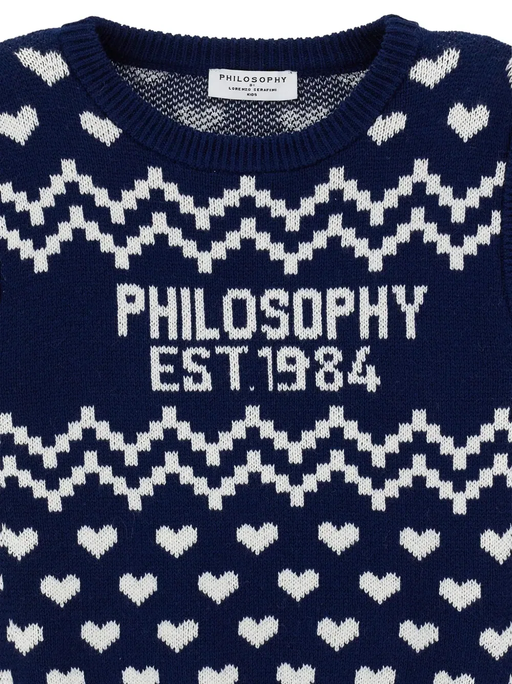 Свитер с узором Philosophy Di Lorenzo Serafini Kids, синий — фото 4