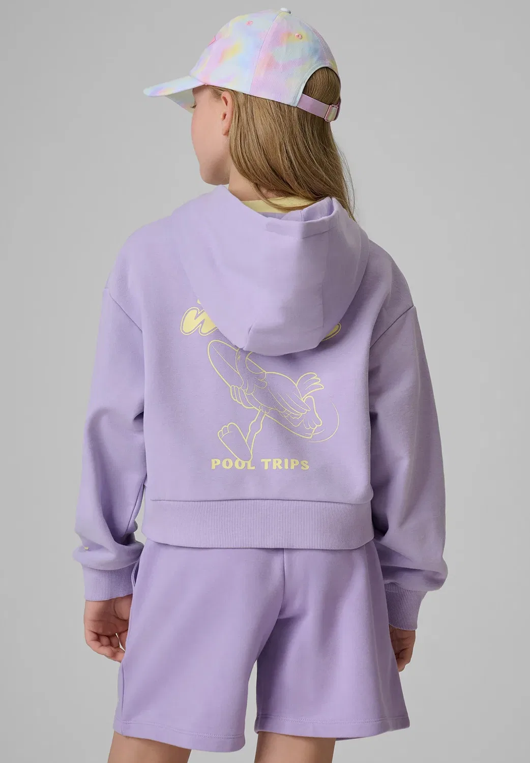 Bluza dresowa свободная z kapturem dziewczęca - толстовка на молнии 4F, Light Violet — фото 2