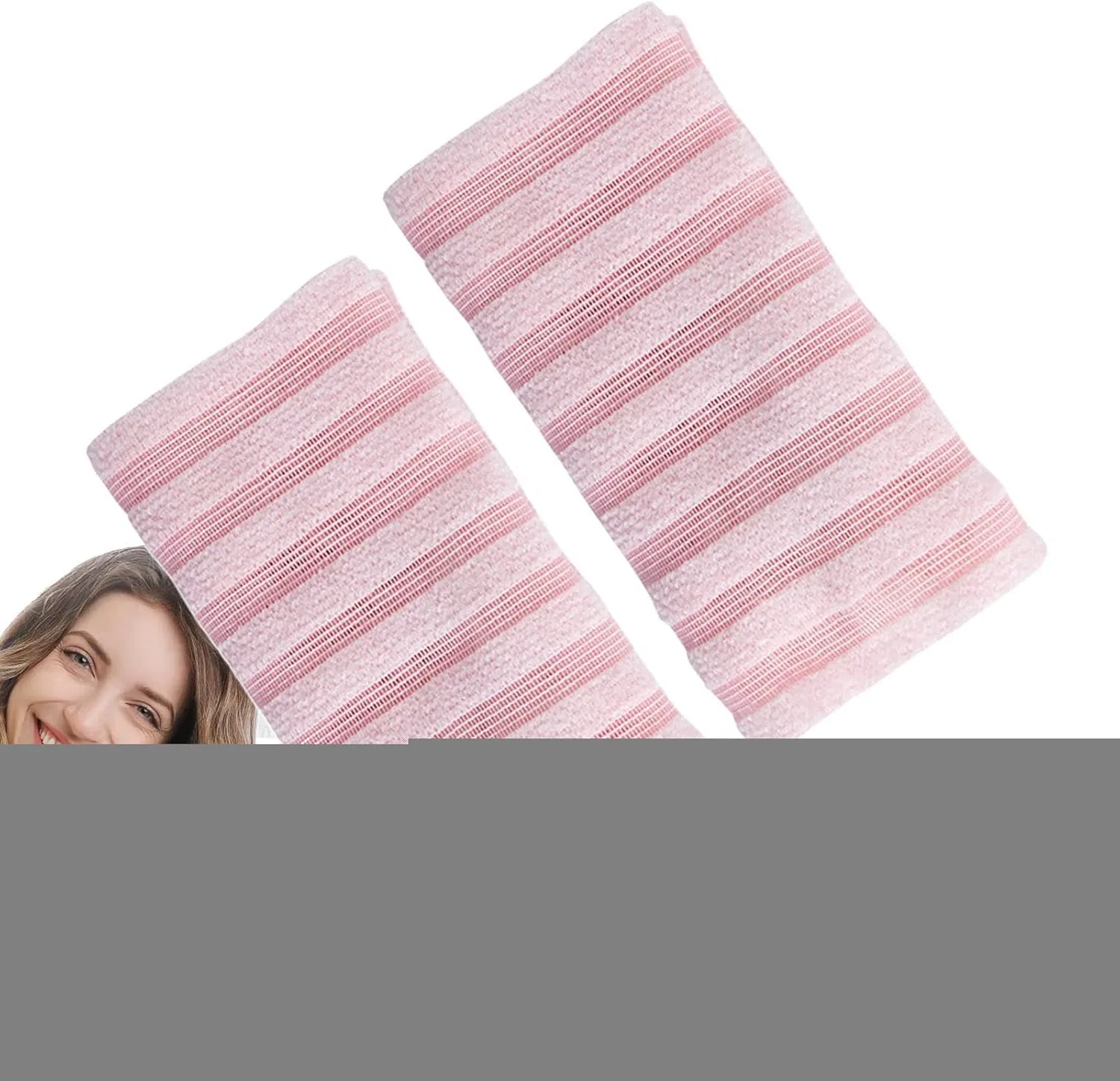 Мочалка эксфолиирующая, gifyym, набор 2 шт, 21x100x1 см, Pink