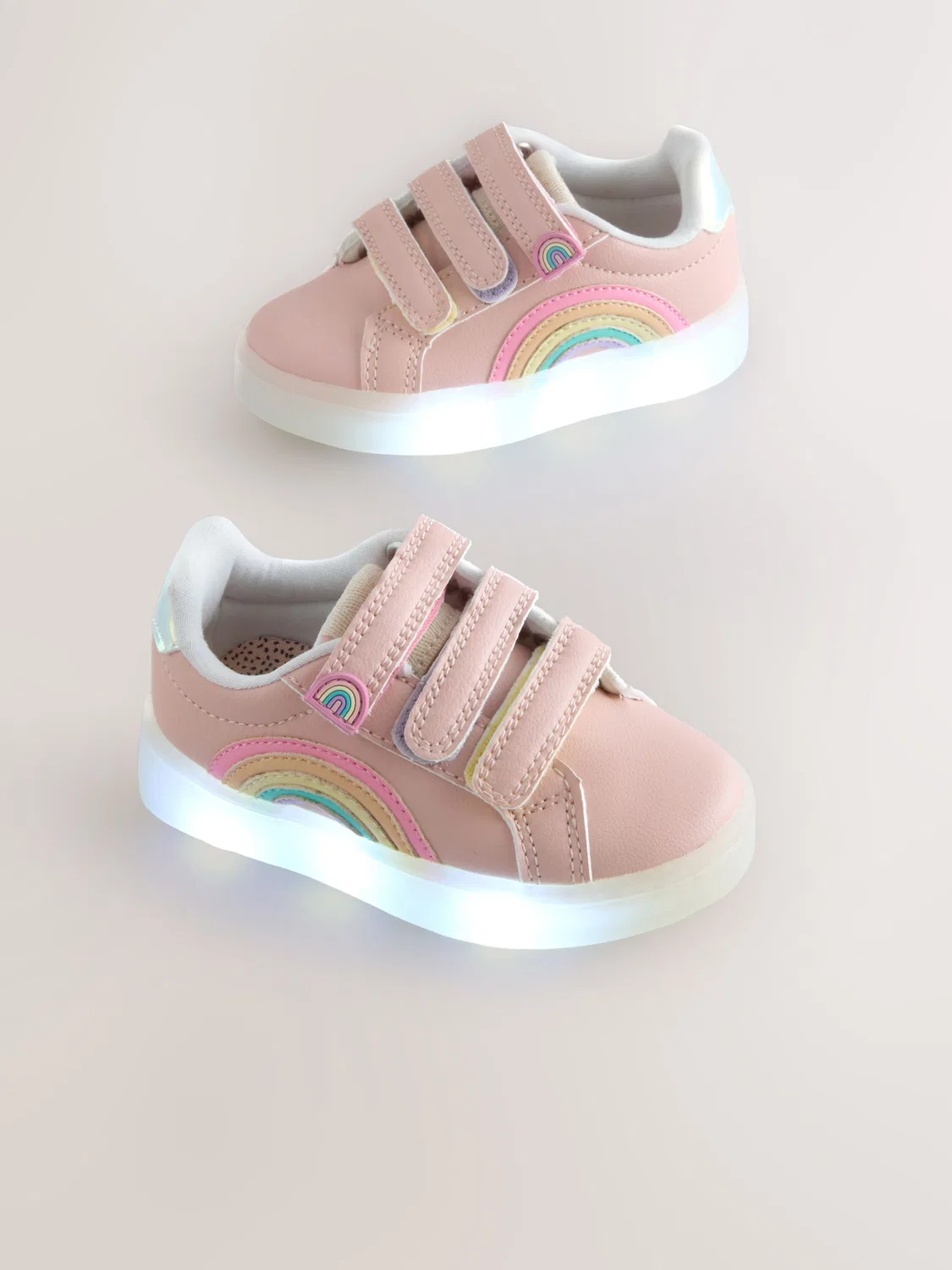 Кроссовки с подсветкой, на липучках, Pink Next