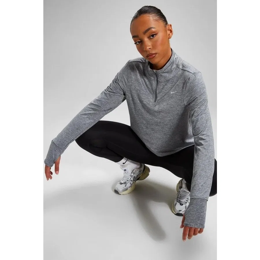 Женская тренировочная куртка с четвертью замком Dri-FIT Running Element Half Zip Nike, Серый