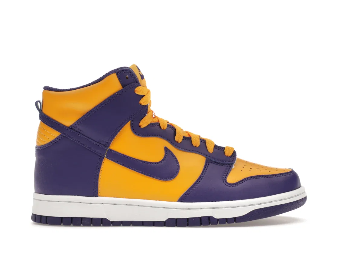 Детские кроссовки высокие с принтом Nike Dunk High Nike, Court Purple/University Gold/White/Court Purple