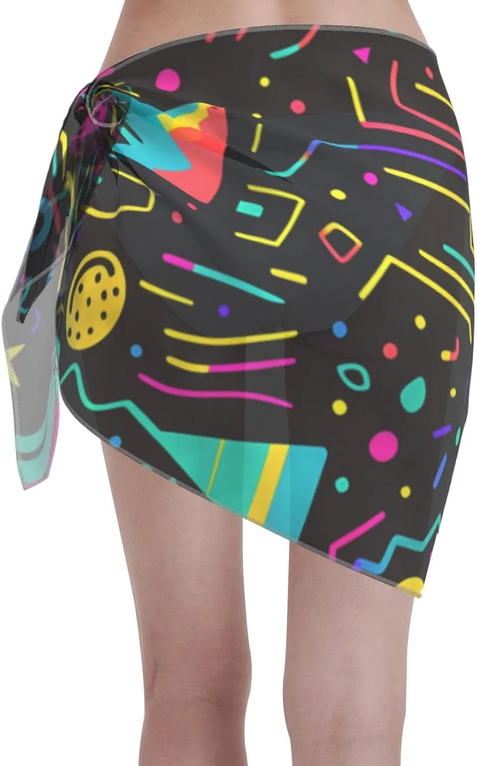 Женский пляжный саронг с клетчатым принтом, 80s Themed 6 — фото 2