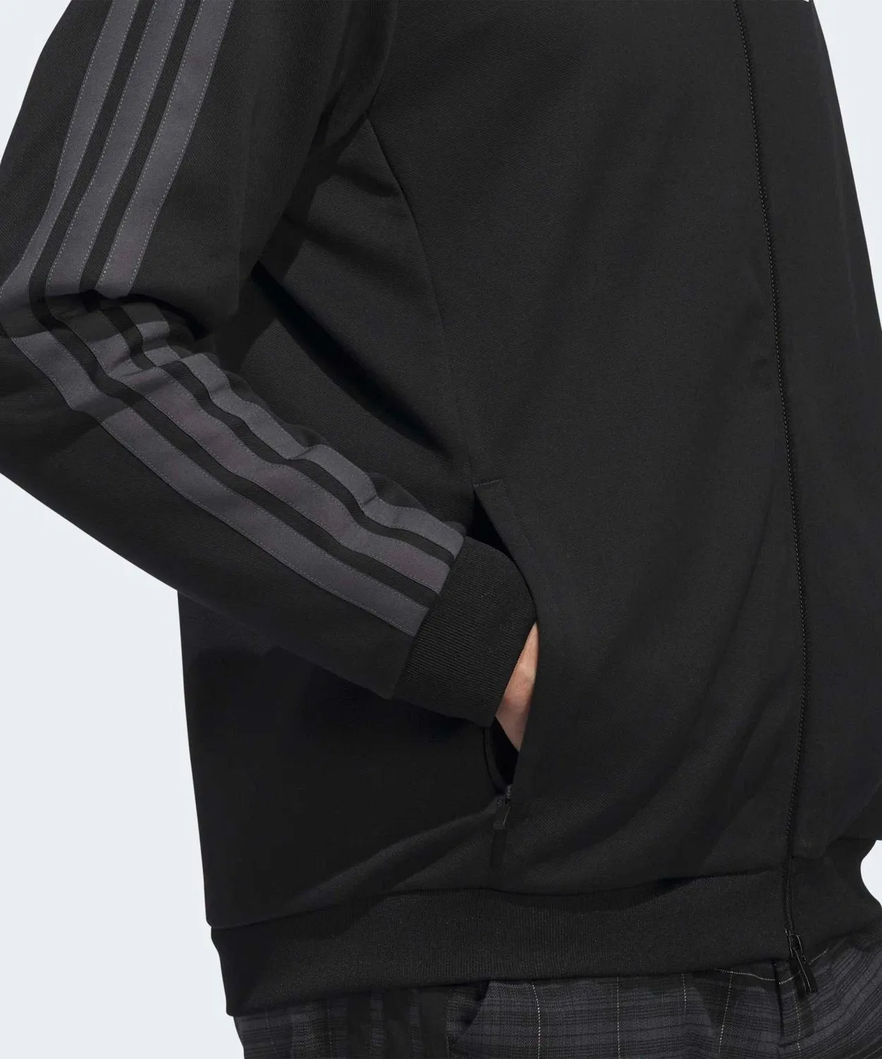 Мужская куртка-бомбер с принтом три полосы Adidas, Черный — фото 4
