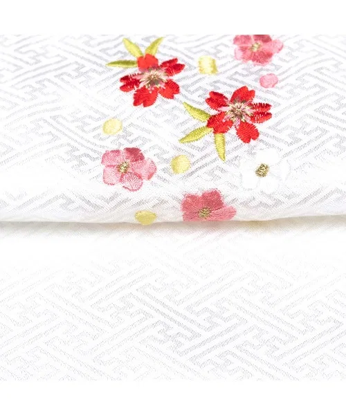 Детский аксессуар для кимоно с вышивкой, модель Sakura KYOETSU, White — фото 4