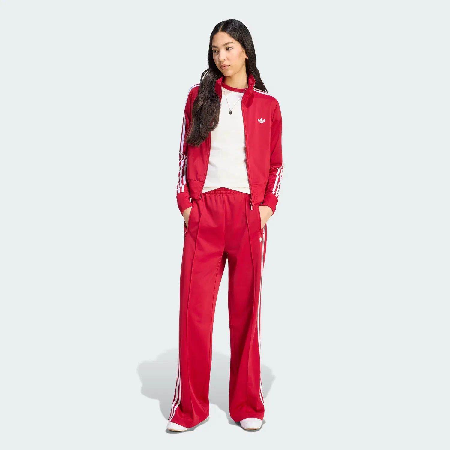 Женские спортивные брюки свободного кроя Firebird Adidas Originals, Team Victory Red/White — фото 4