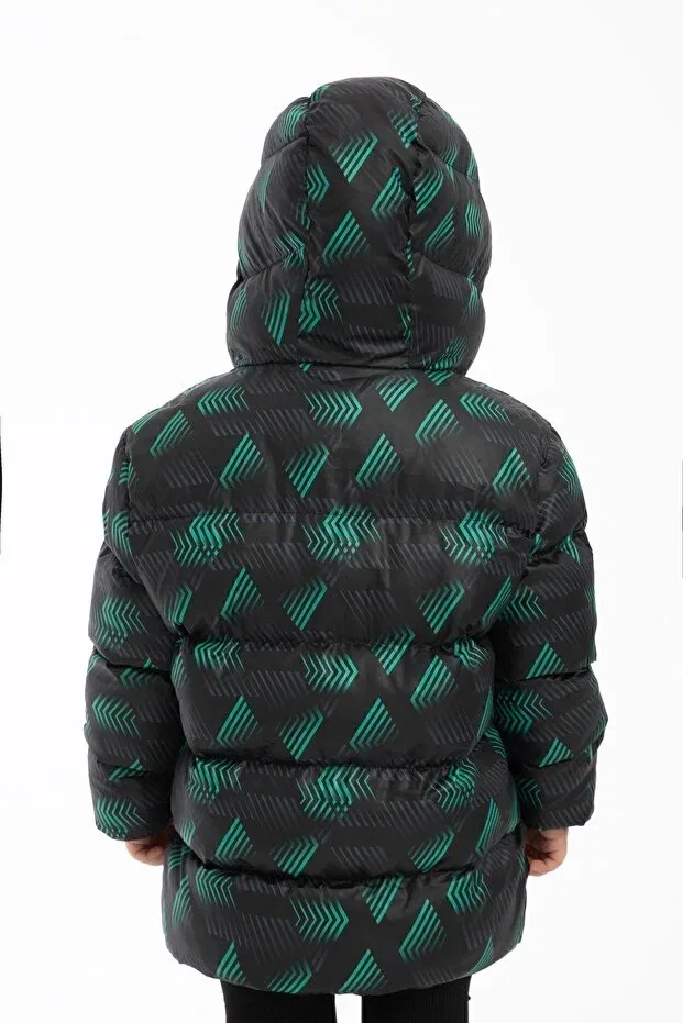Детское спортивное пальто для девочек с капюшоном Royalside, Green Black — фото 4