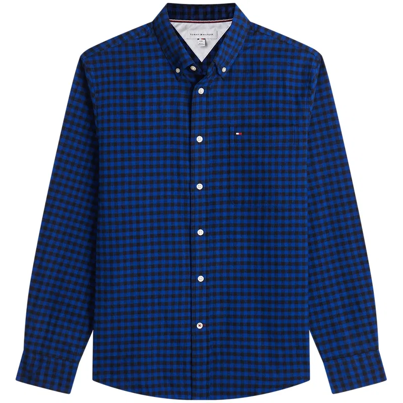Мужская рубашка с принтом в клетку Tommy Hilfiger, Navy Plaid — фото 3