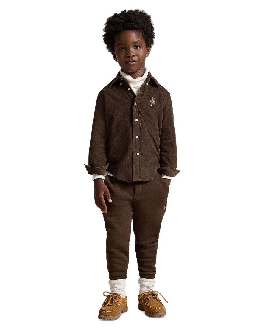 Флисовые брюки-джоггеры с утяжкой Polo Ralph Lauren, Nutmeg Brown — фото 2