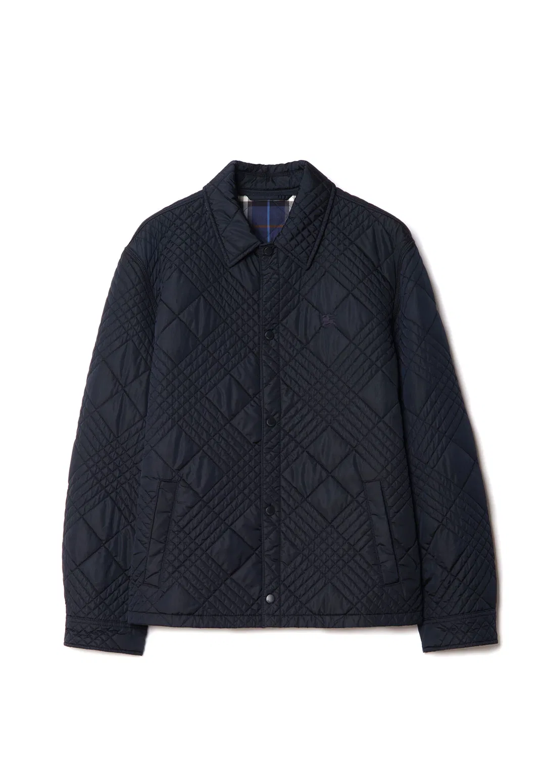 Пуховик Burberry, темно-синий — фото 2