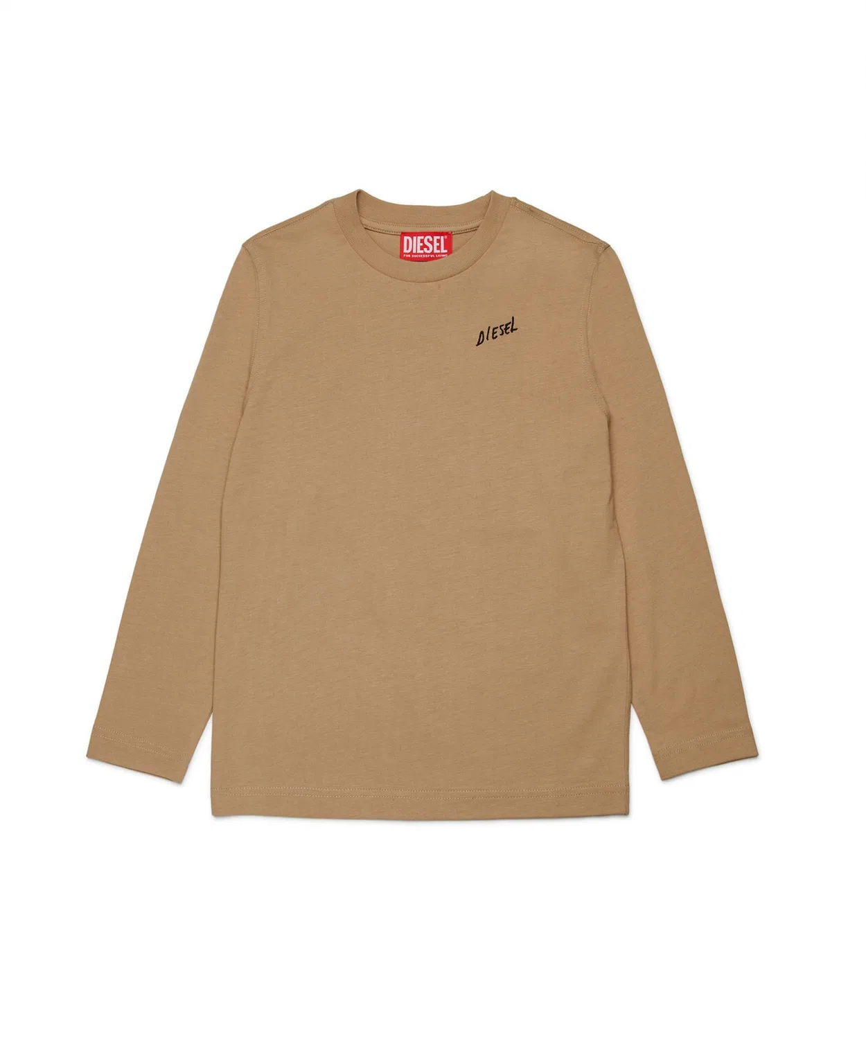 Детская футболка с длинным рукавомс брендовым логотипом DIESEL KIDS, Beige