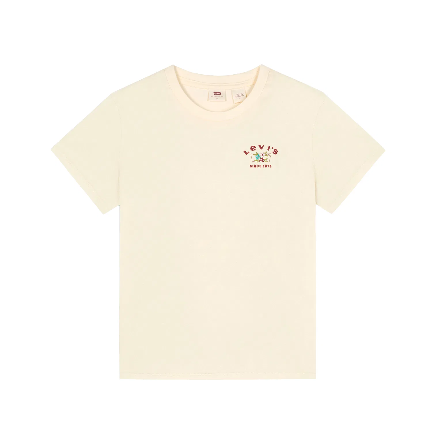Женская футболка с круглым вырезом прямого кроя Cream White Levis