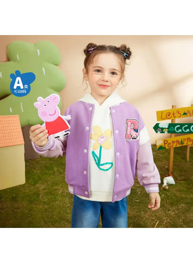 Кардиган-куртка унисекс с принтом Peppa Pig, темно-фиолетовый — фото 3
